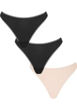 Knickerbox Microfibre Lace Brazilian Knickers - Pack of 3 - Black