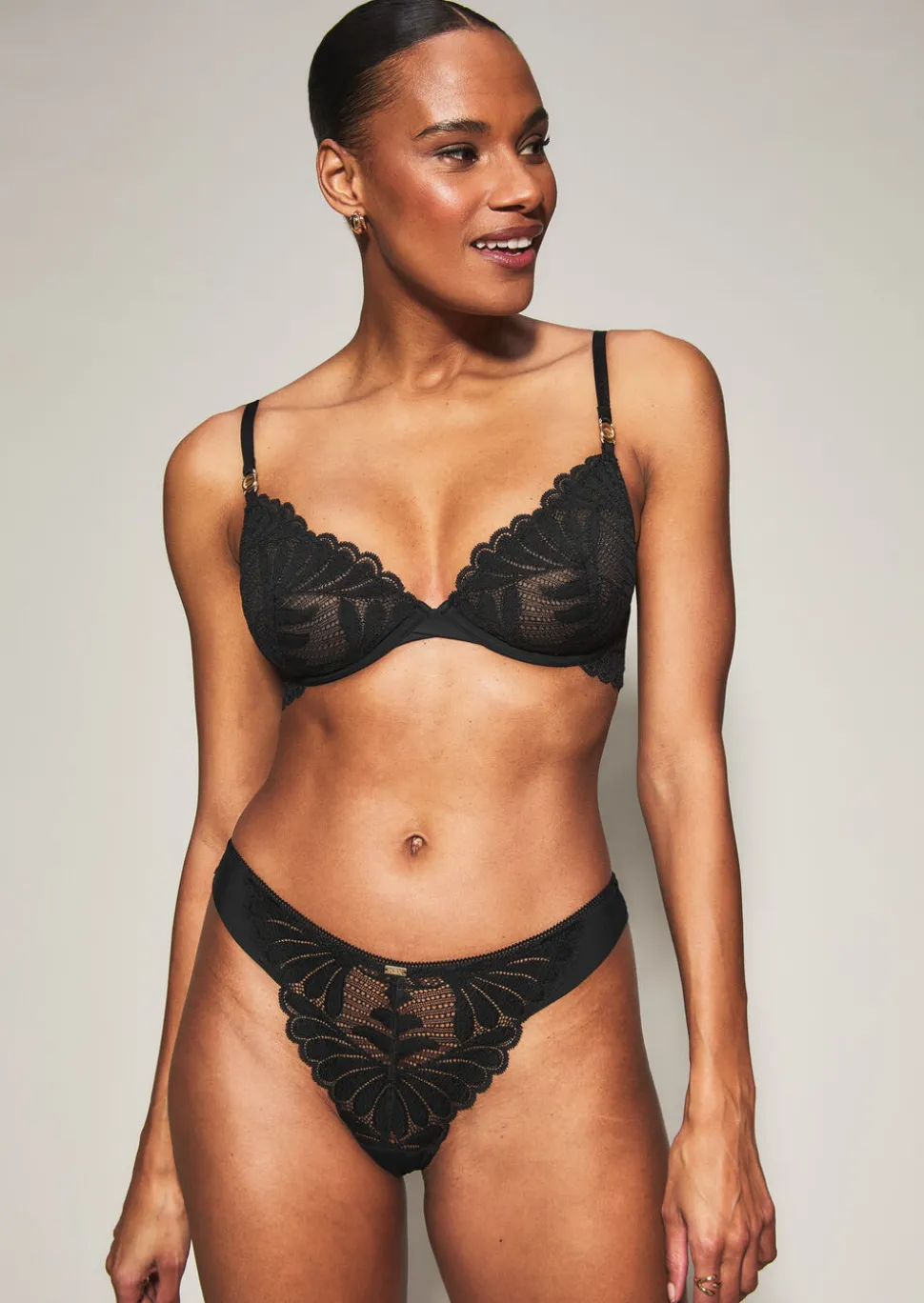 Knickerbox Olivia Lace Thong - Black