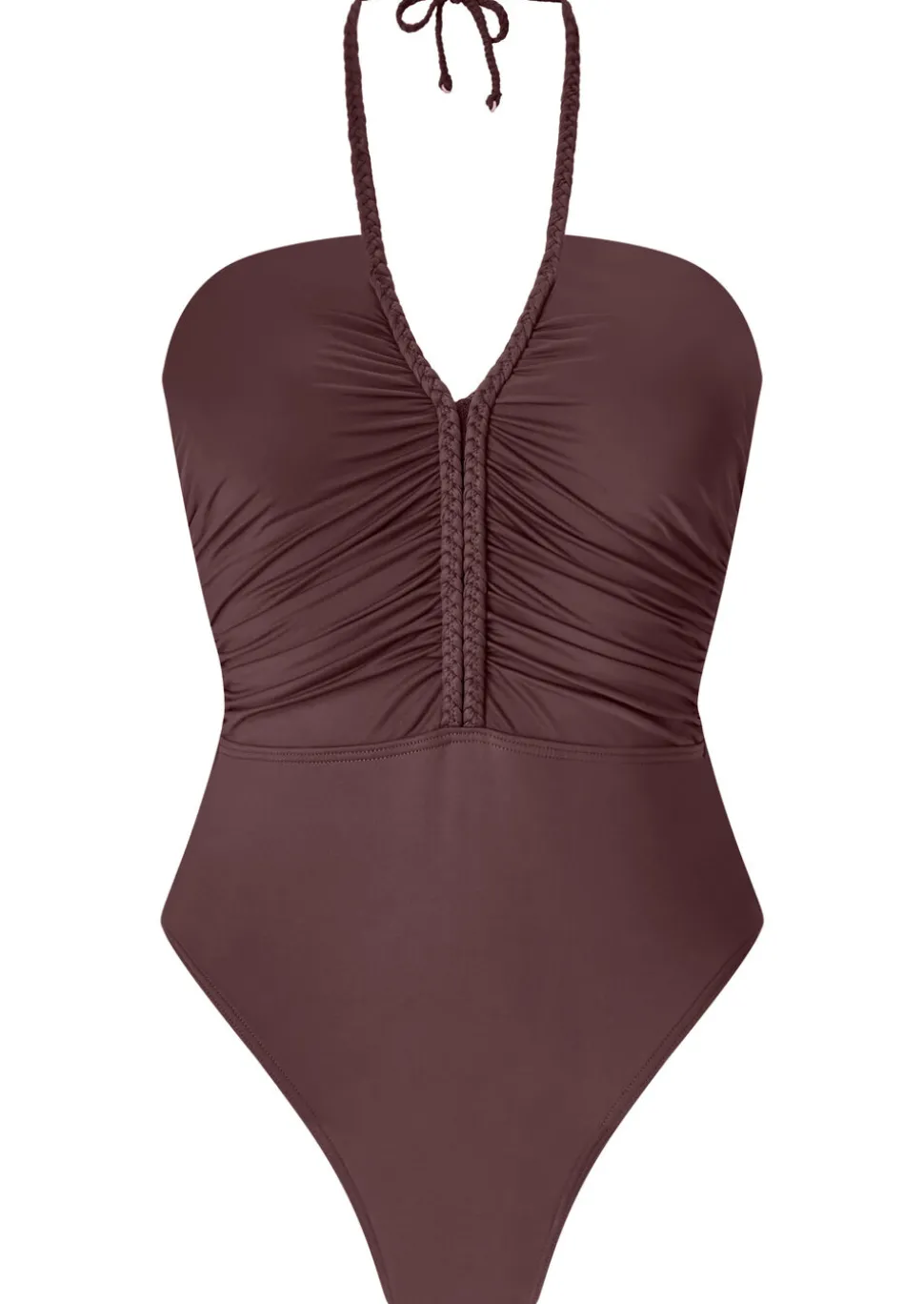 Knickerbox Swim Collections Plaited Halterneck Padded Swimsuit - Brown