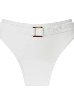 Knickerbox Swim Crinkle High Waisted Bikini Bottoms - White