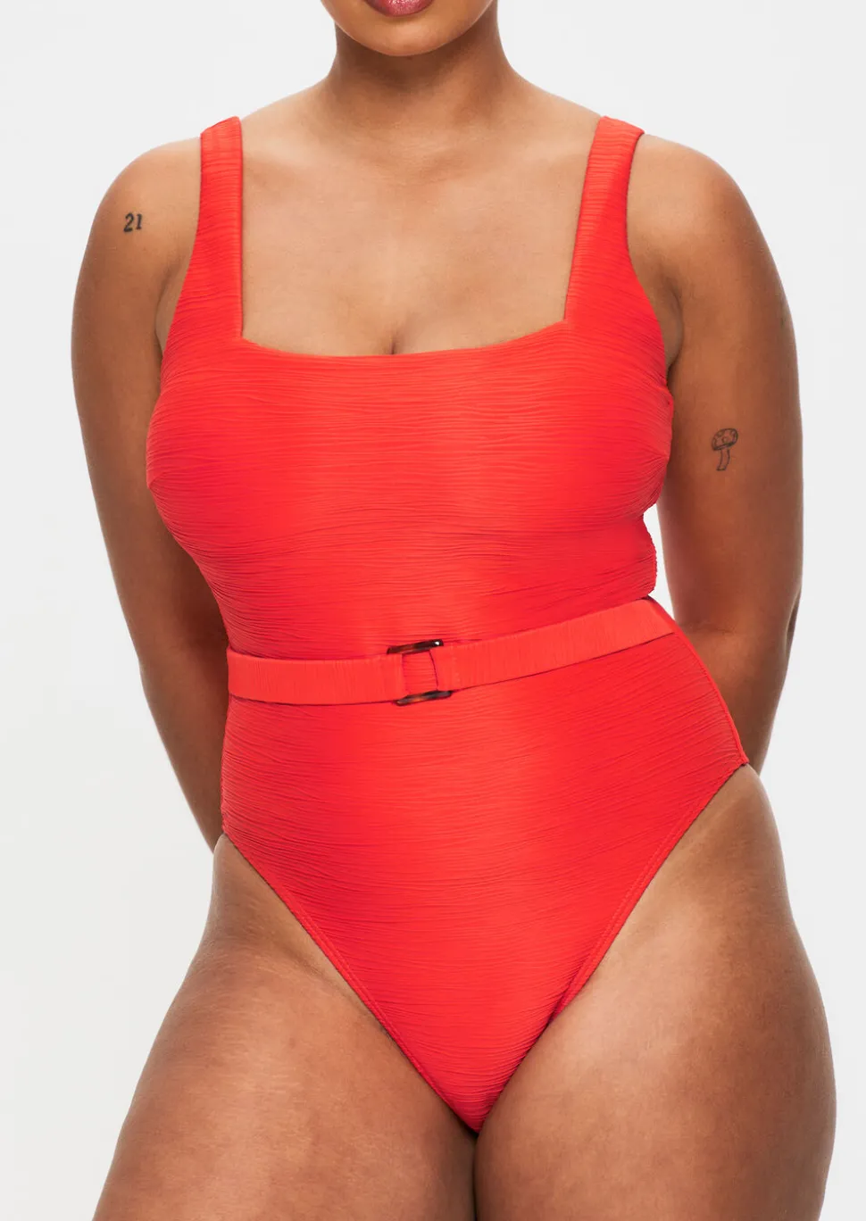 Knickerbox Swim Crinkle Swimsuit - Bright Orange