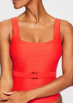 Knickerbox Swim Crinkle Swimsuit - Bright Orange