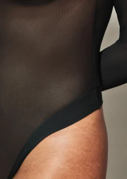 Knickerbox Zadie Long Sleeve Lingerie Body - Black
