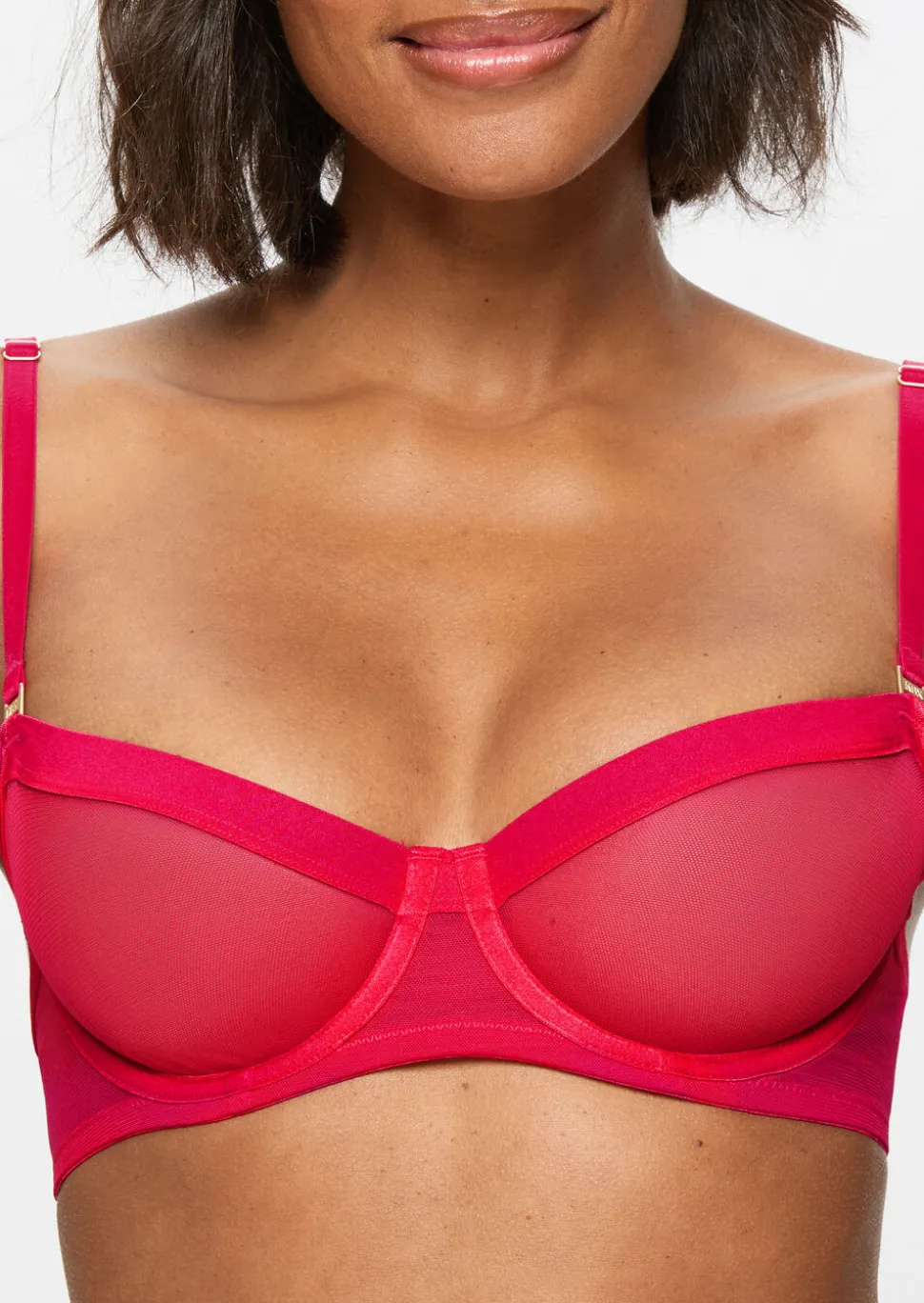 Knickerbox Zadie Non Padded Balcony Bra - Red