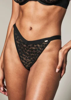 Knickerbox Zadie Textured Brazilian Knickers - Black
