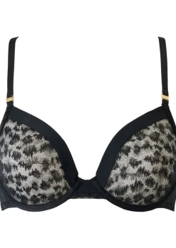 Knickerbox Zadie Textured Non Padded Plunge Bra - Black