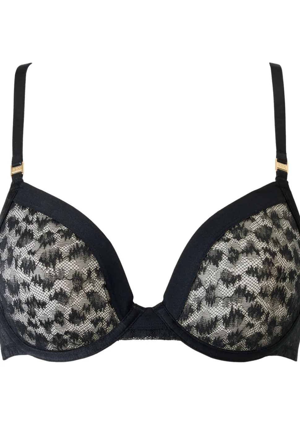 Knickerbox Zadie Textured Non Padded Plunge Bra - Black