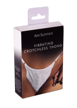 Lace Crotchless Thong with Removable Vibrating Bullet