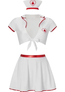 Mesmerising Medic 3 Piece Nurse Costume with Headband - White