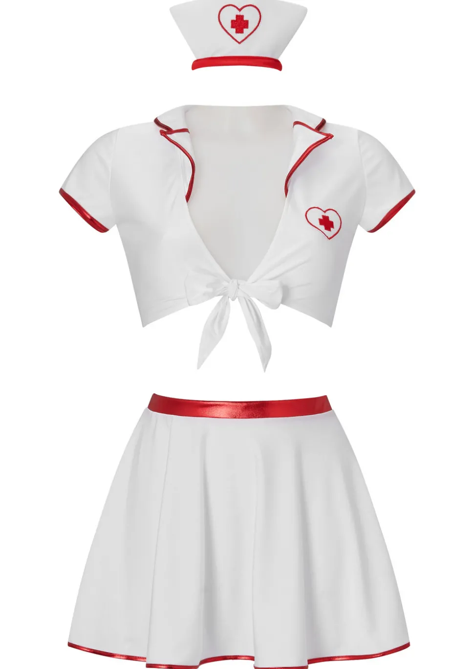 Mesmerising Medic 3 Piece Nurse Costume with Headband - White