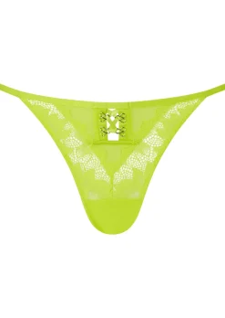 Neon Crush Lace Brazilian Knickers - Lime