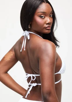 Pacific Pearl Padded Triangle Bikini Top - White