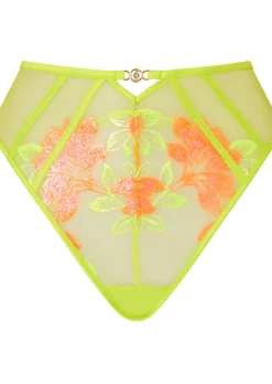 Paradise Glow High Waisted Brazilian Knickers - Lime