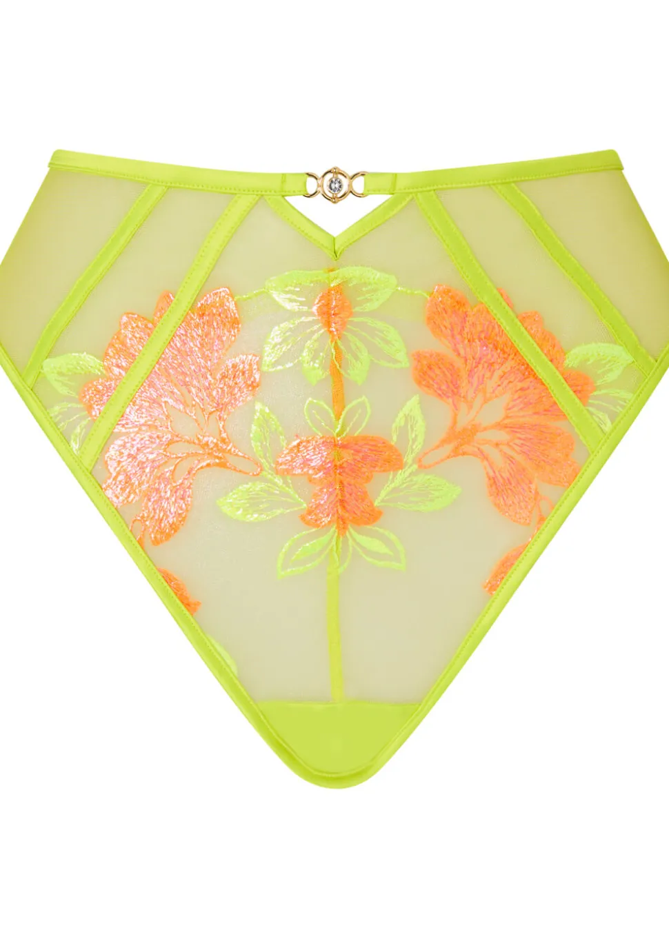 Paradise Glow High Waisted Brazilian Knickers - Lime