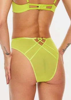 Paradise Glow High Waisted Brazilian Knickers - Lime