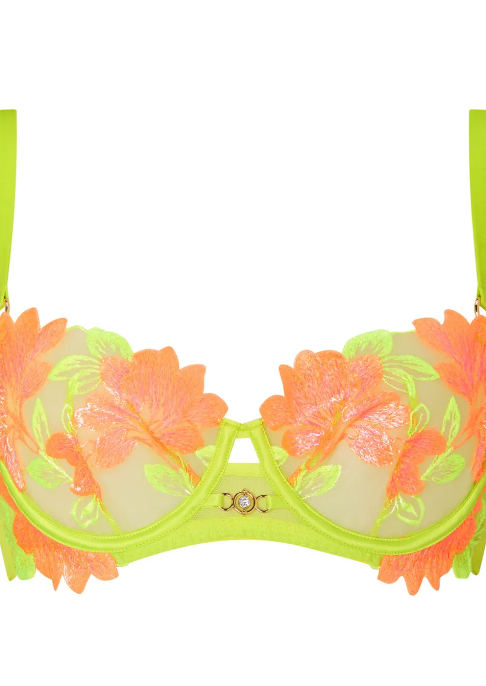 Paradise Glow Non Padded Balcony Bra - Lime