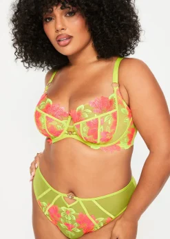 Paradise Glow Non Padded Fuller Bust Balcony Bra - Lime