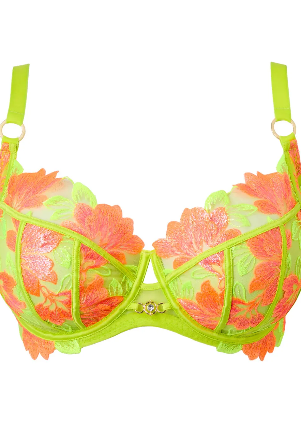 Paradise Glow Non Padded Fuller Bust Balcony Bra - Lime