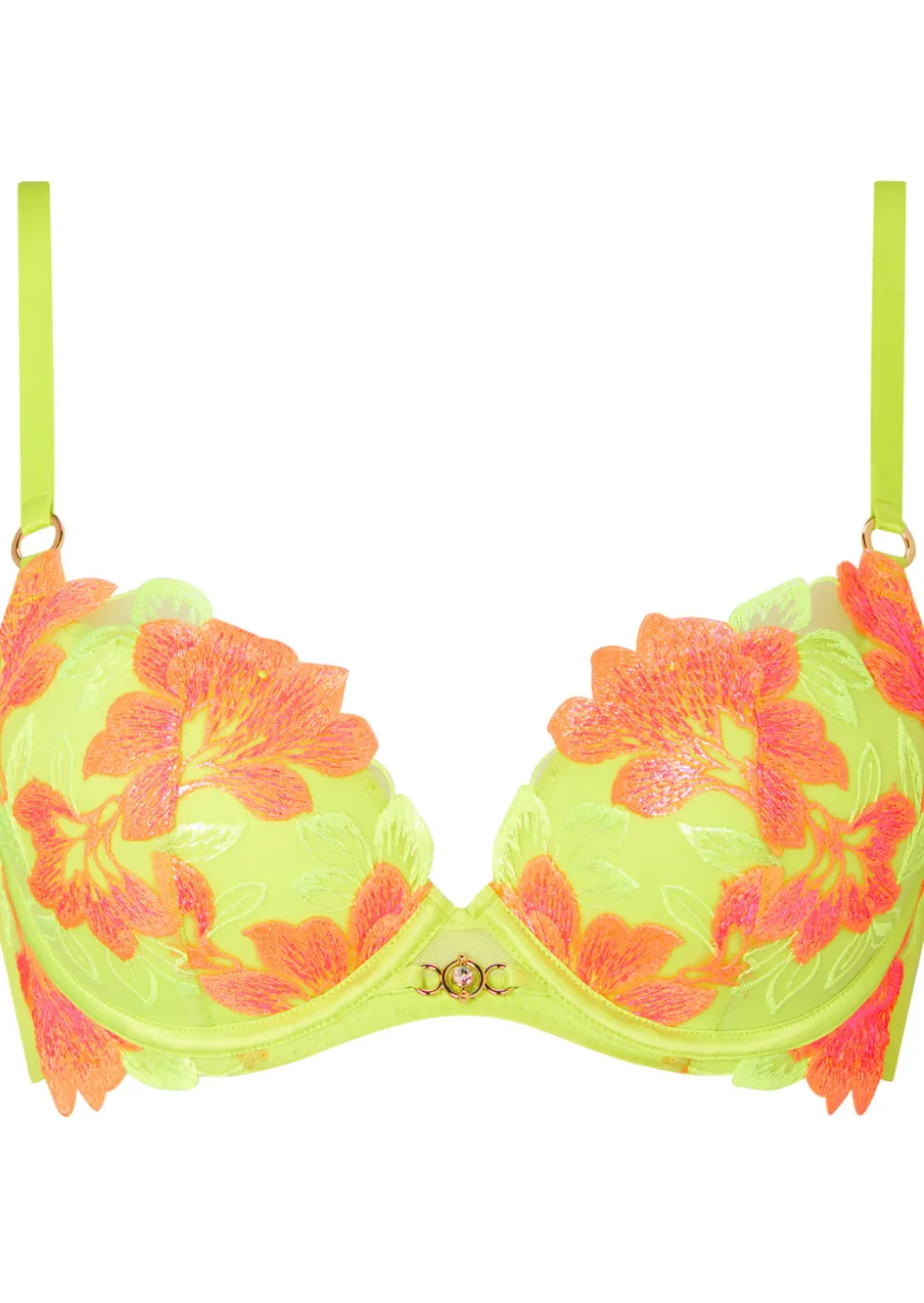 Paradise Glow Padded Plunge Bra - Lime