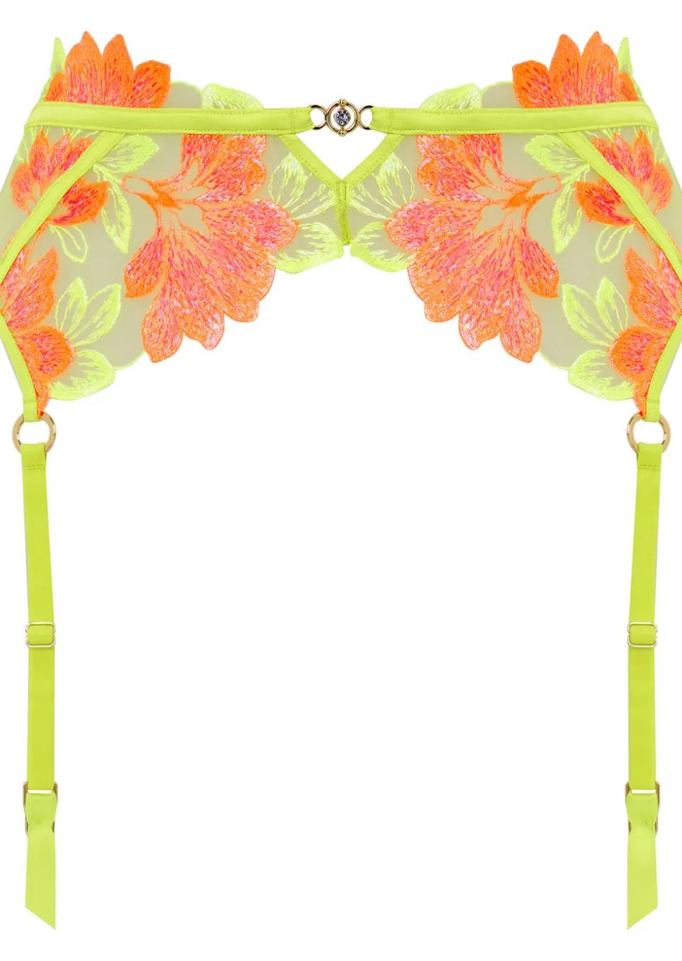 Paradise Glow Waspie Suspender - Lime