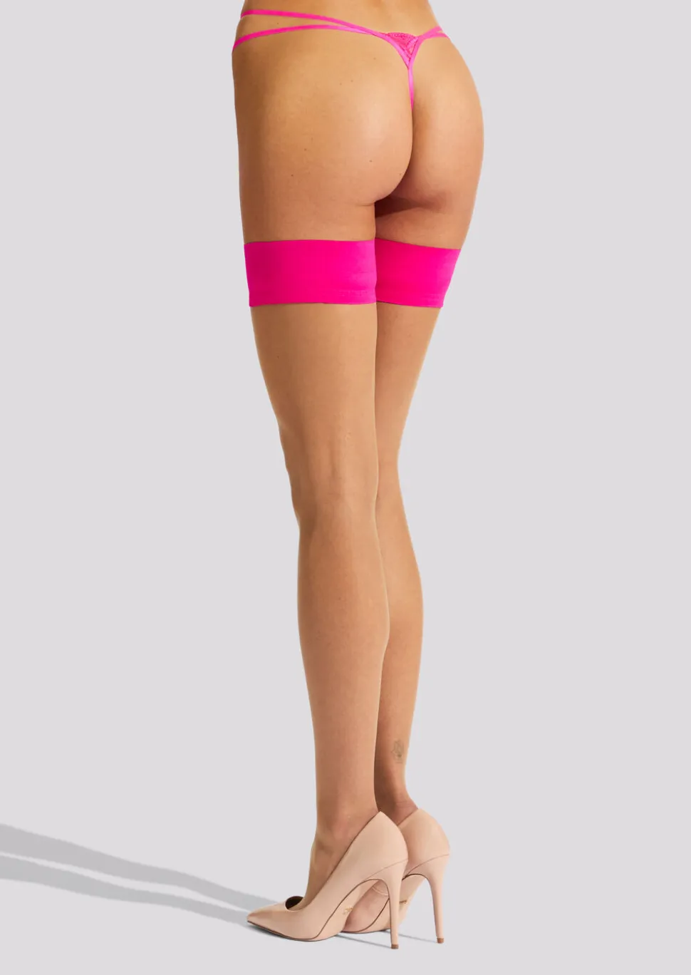 Plain Top Hold Ups - Hot Pink