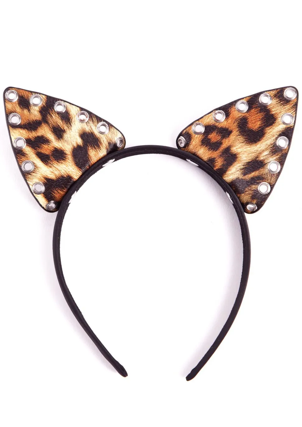 PU Animal Print Cat Ears Headband