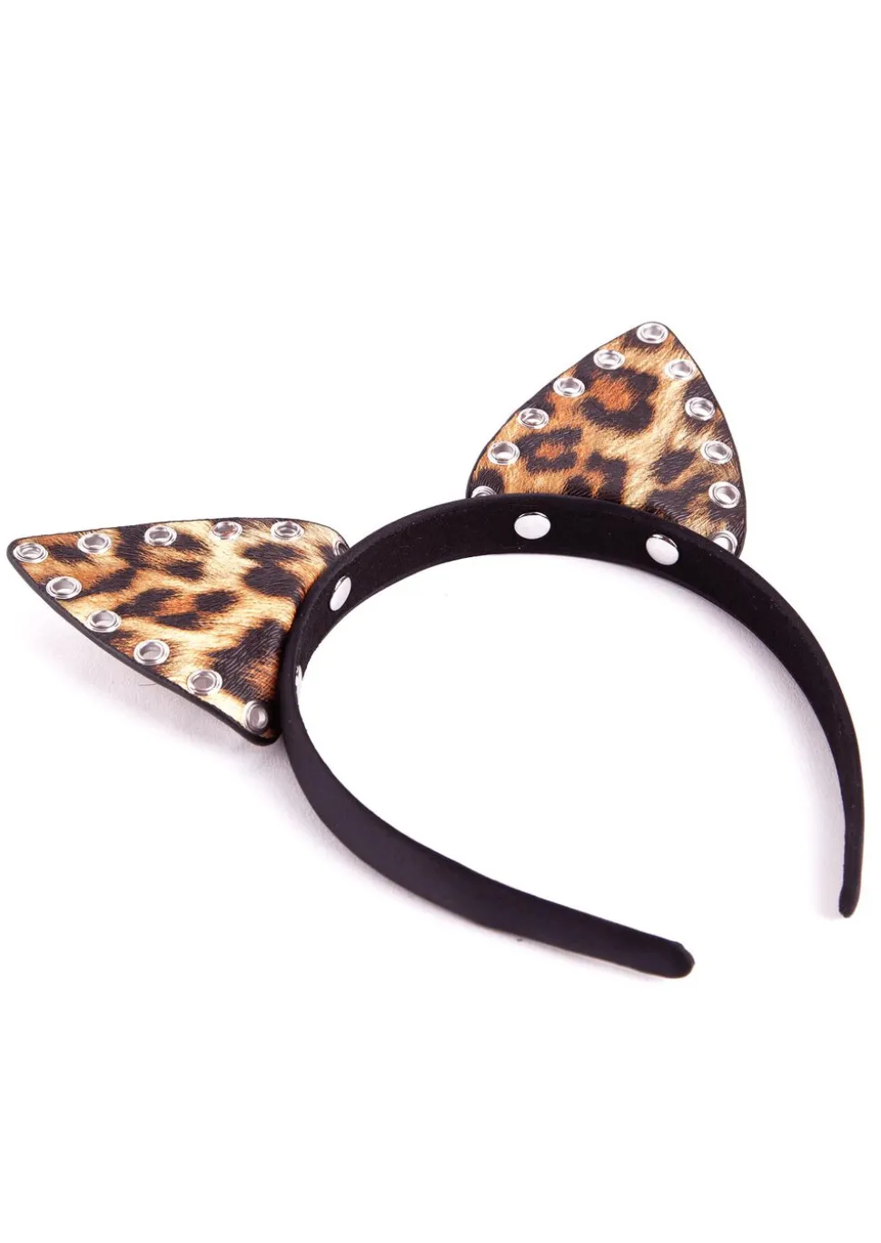 PU Animal Print Cat Ears Headband