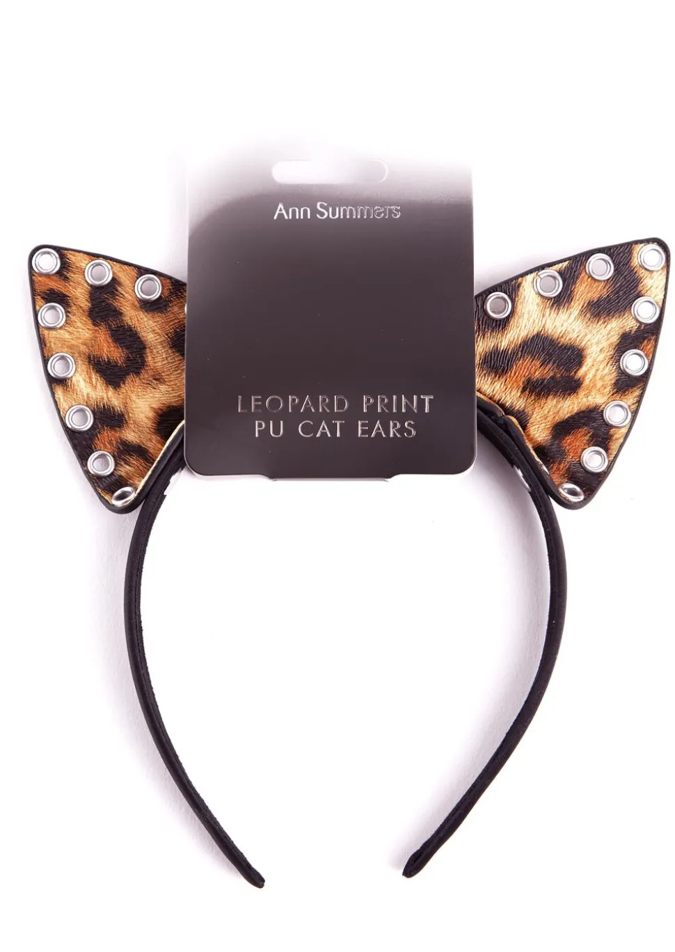 PU Animal Print Cat Ears Headband