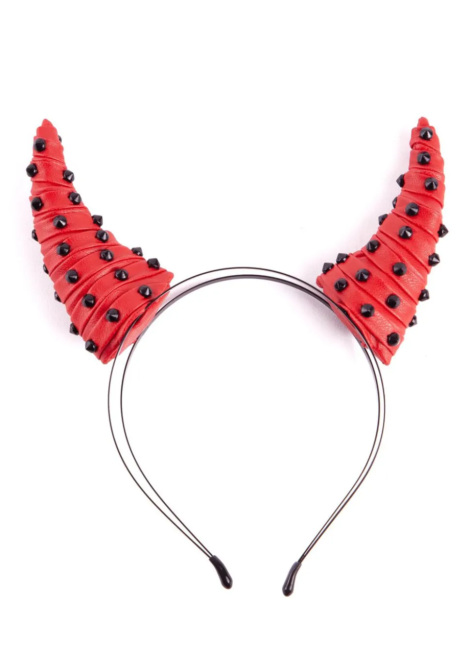 PU Studded Devil Horns Headband