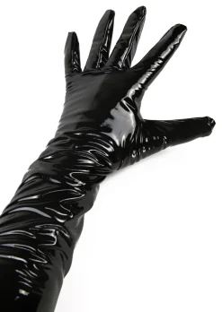 PU Wet Look Elbow Length Gloves