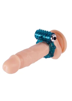 Ribbed Vibrating Cock & Ball Ring with Removable Bullet
