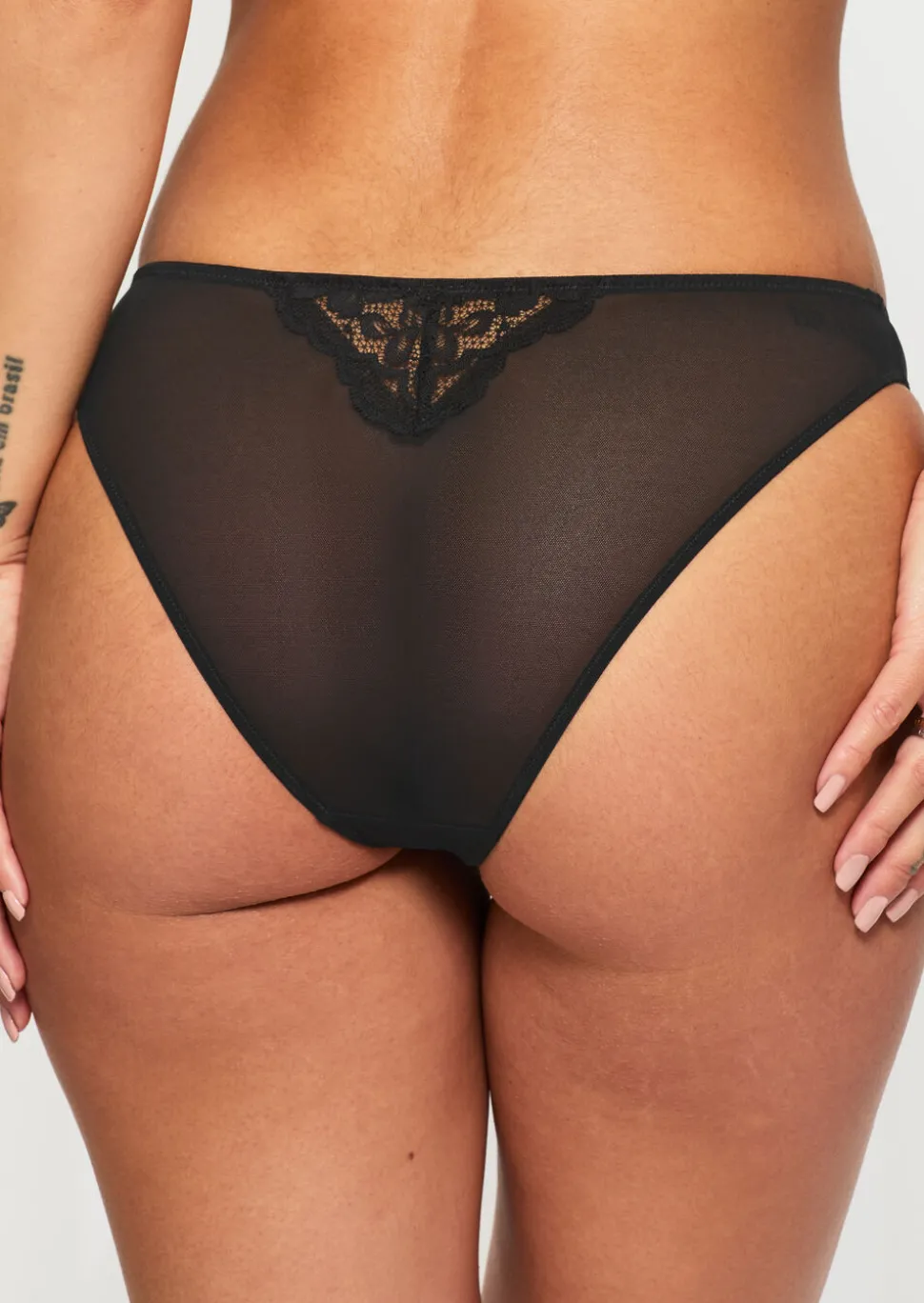 Sexy Lace Brazilian Knickers - Black