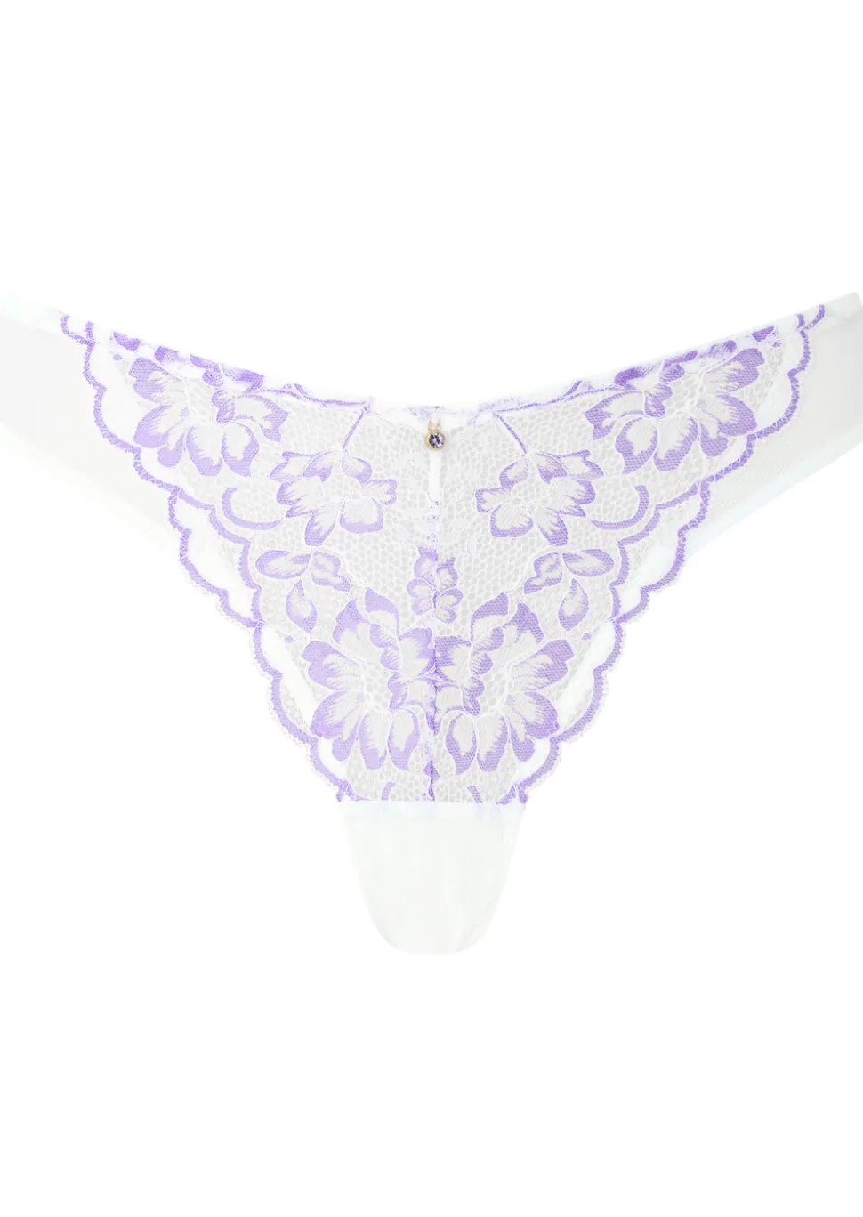 Sexy Lace Brazilian Knickers - White/Lilac