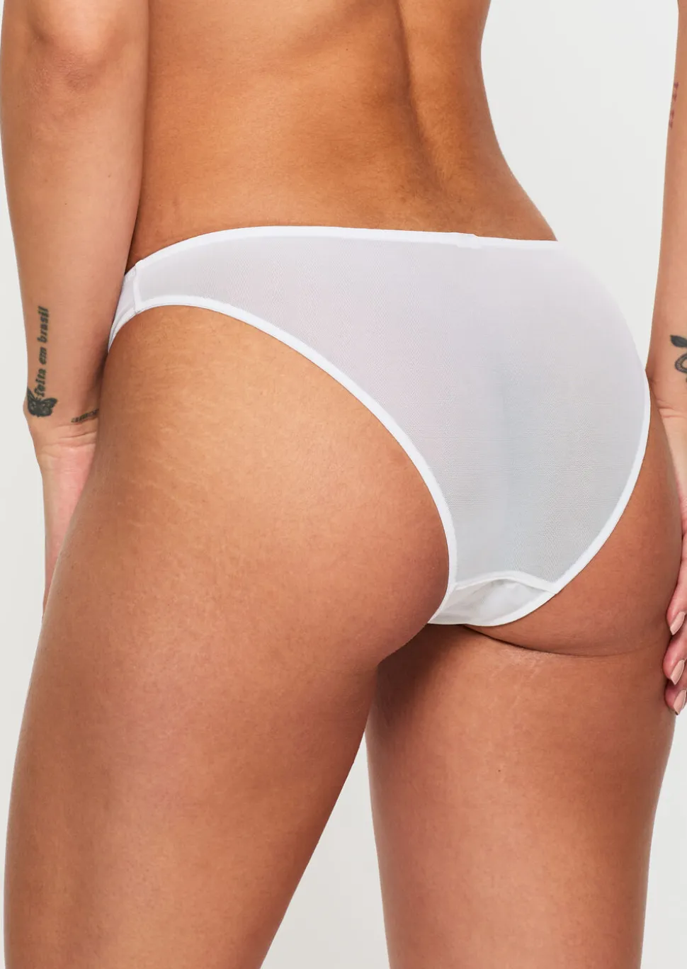 Sexy Lace Crotchless Brazilian Knickers - White