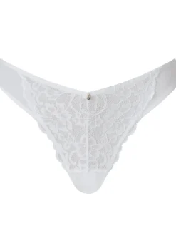 Sexy Lace Crotchless Brazilian Knickers - White