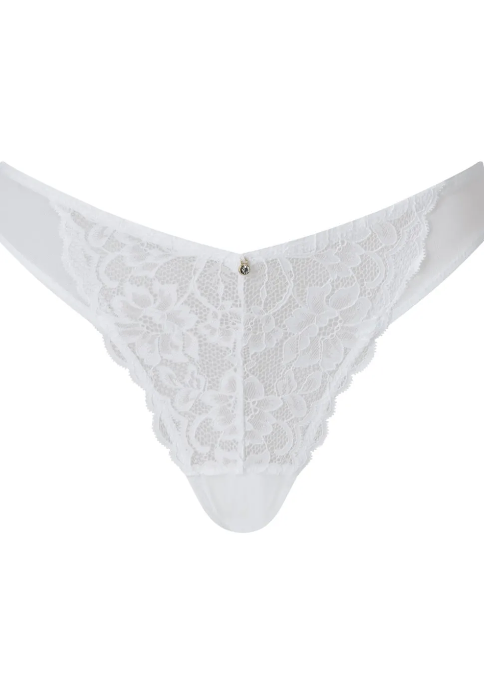 Sexy Lace Crotchless Brazilian Knickers - White