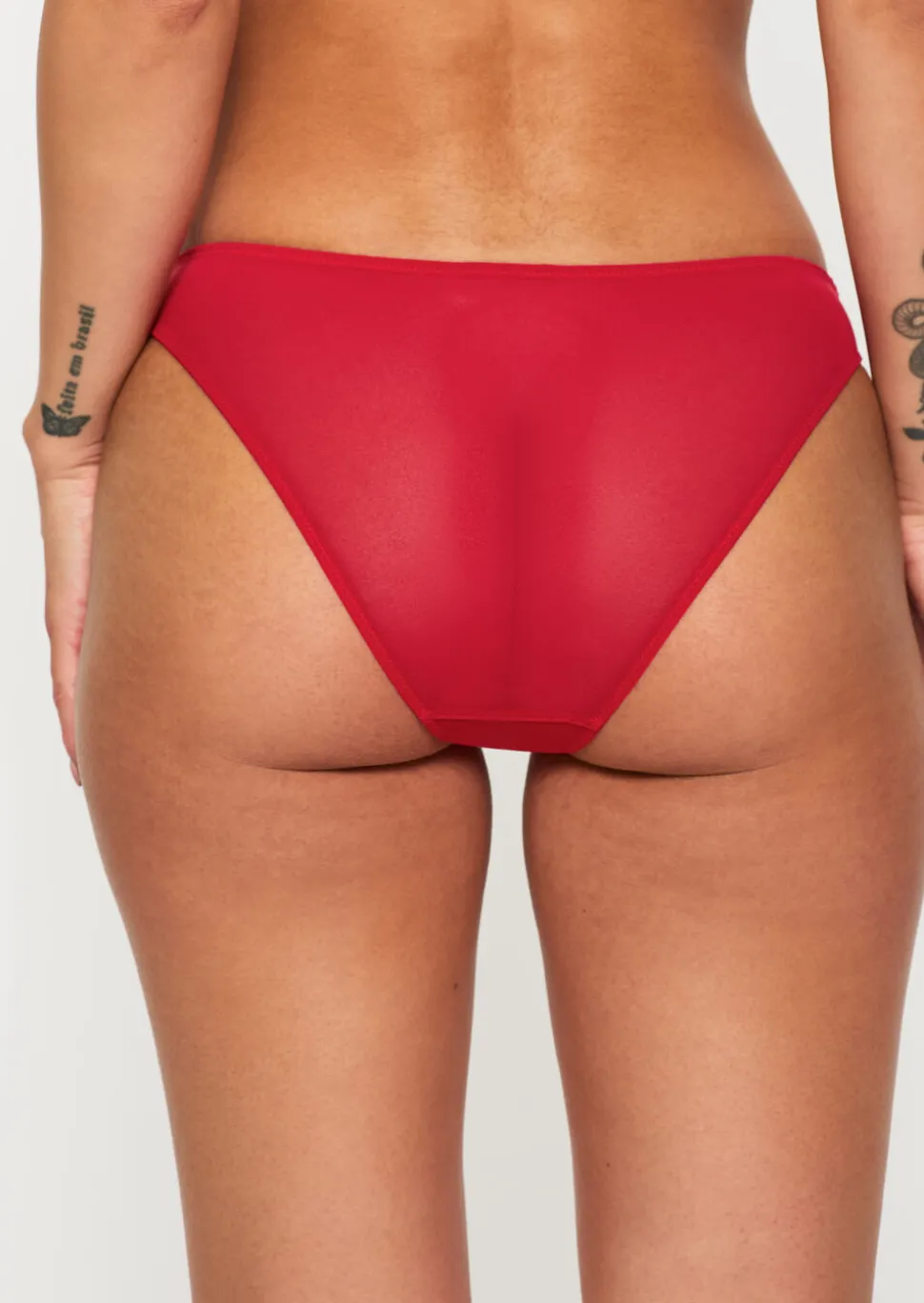 Sexy Lace Crotchless Brazilian Knickers - Red