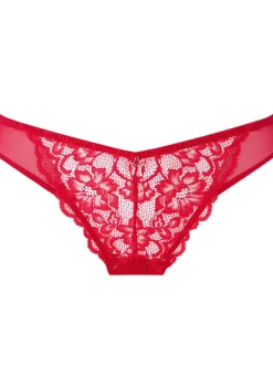 Sexy Lace Crotchless Brazilian Knickers - Red