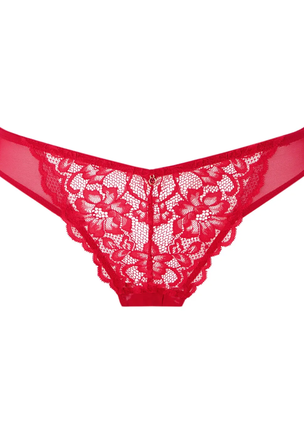 Sexy Lace Crotchless Brazilian Knickers - Red