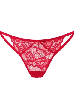 Sexy Lace Crotchless G-String - Red