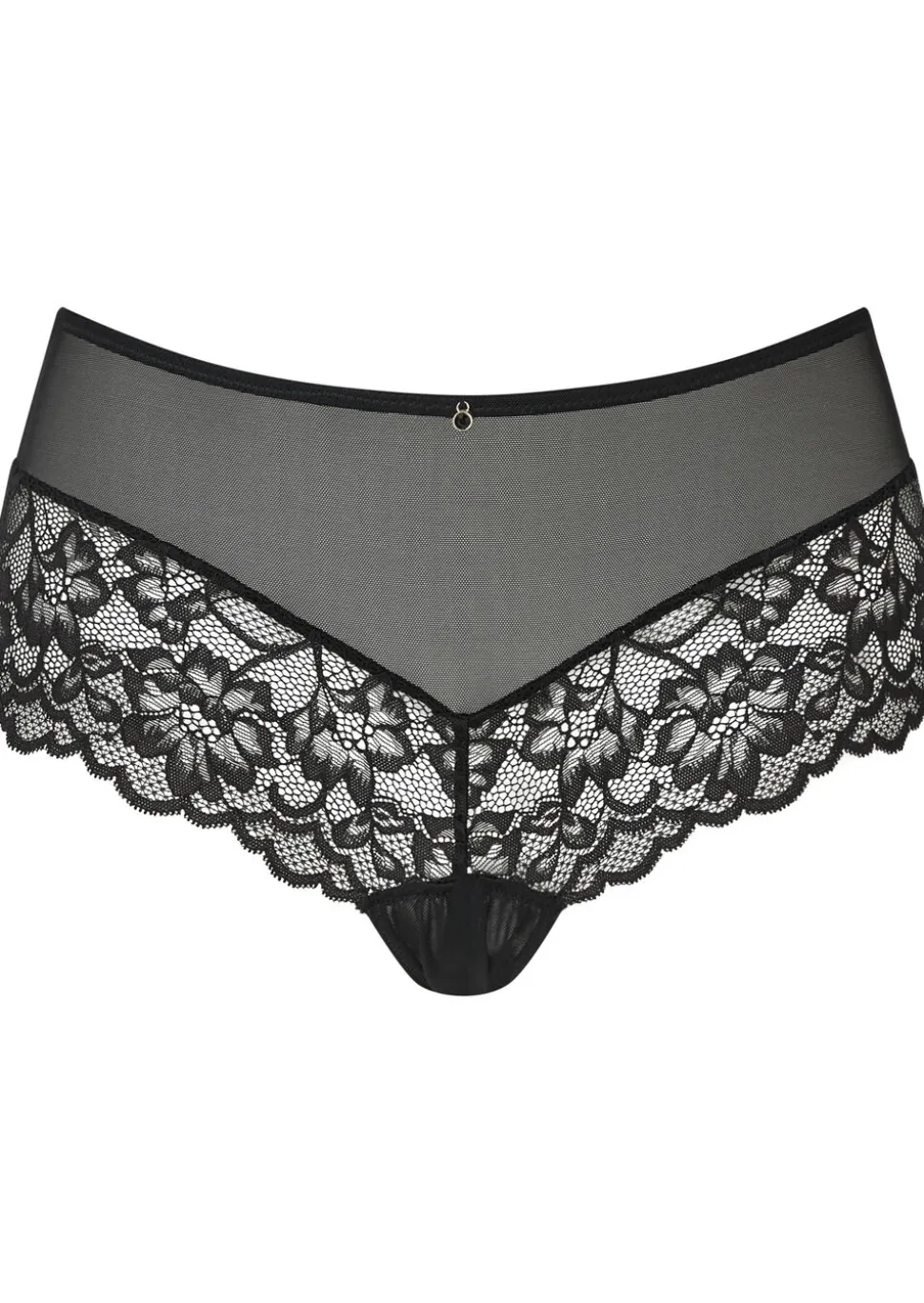 Sexy Lace Crotchless Short - Black