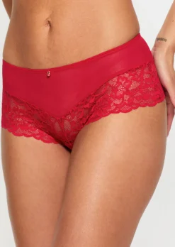 Sexy Lace Crotchless Short - Red