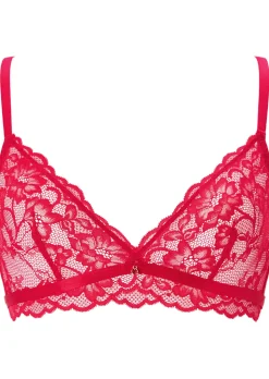 Sexy Lace Non Padded Bralette - Red