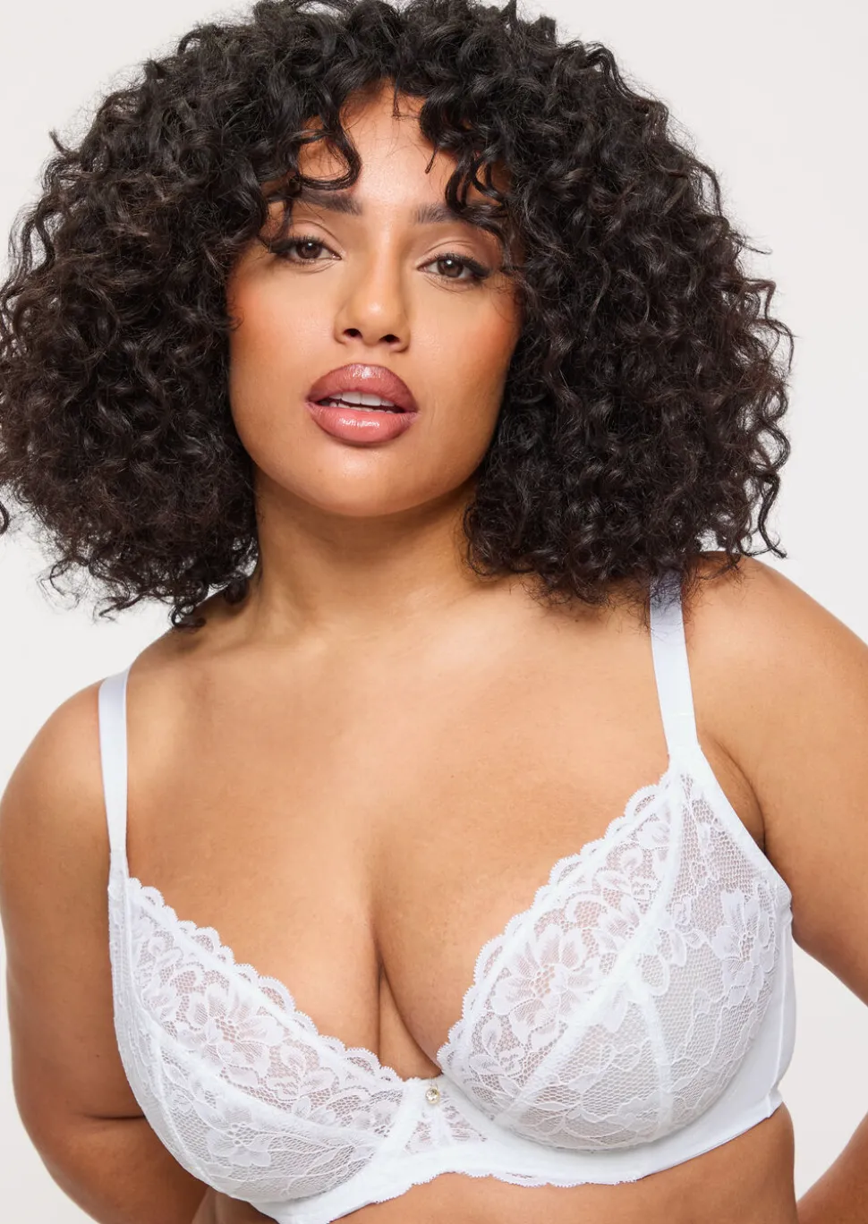 Sexy Lace Non Padded Fuller Bust Plunge Bra - Pack of 2 - White