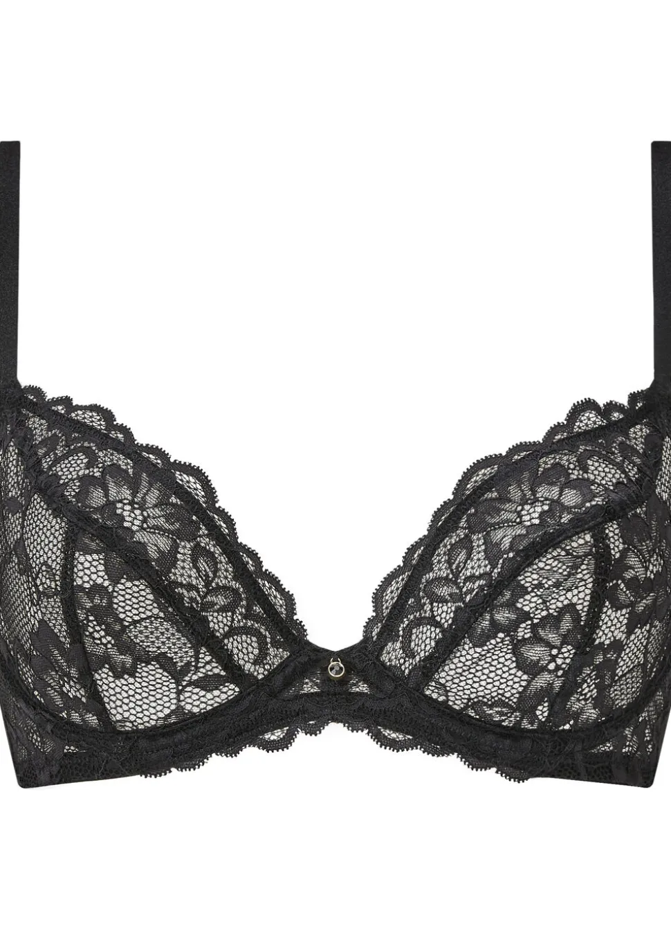 Sexy Lace Non Padded Plunge Bra - Black