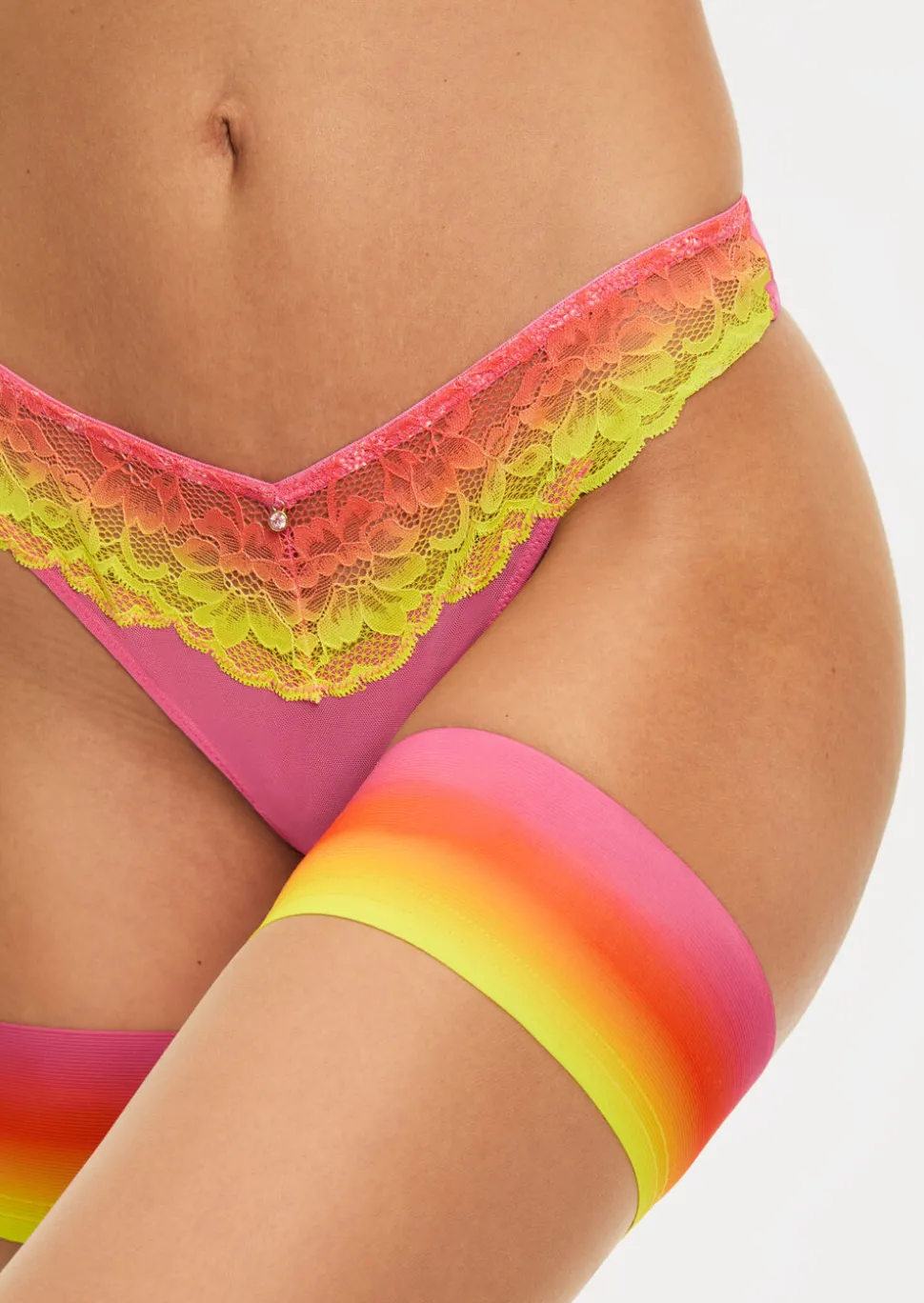 Sexy Lace Ombre Thong - Multi