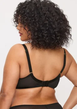 Sexy Lace Padded Balcony Bra - Black