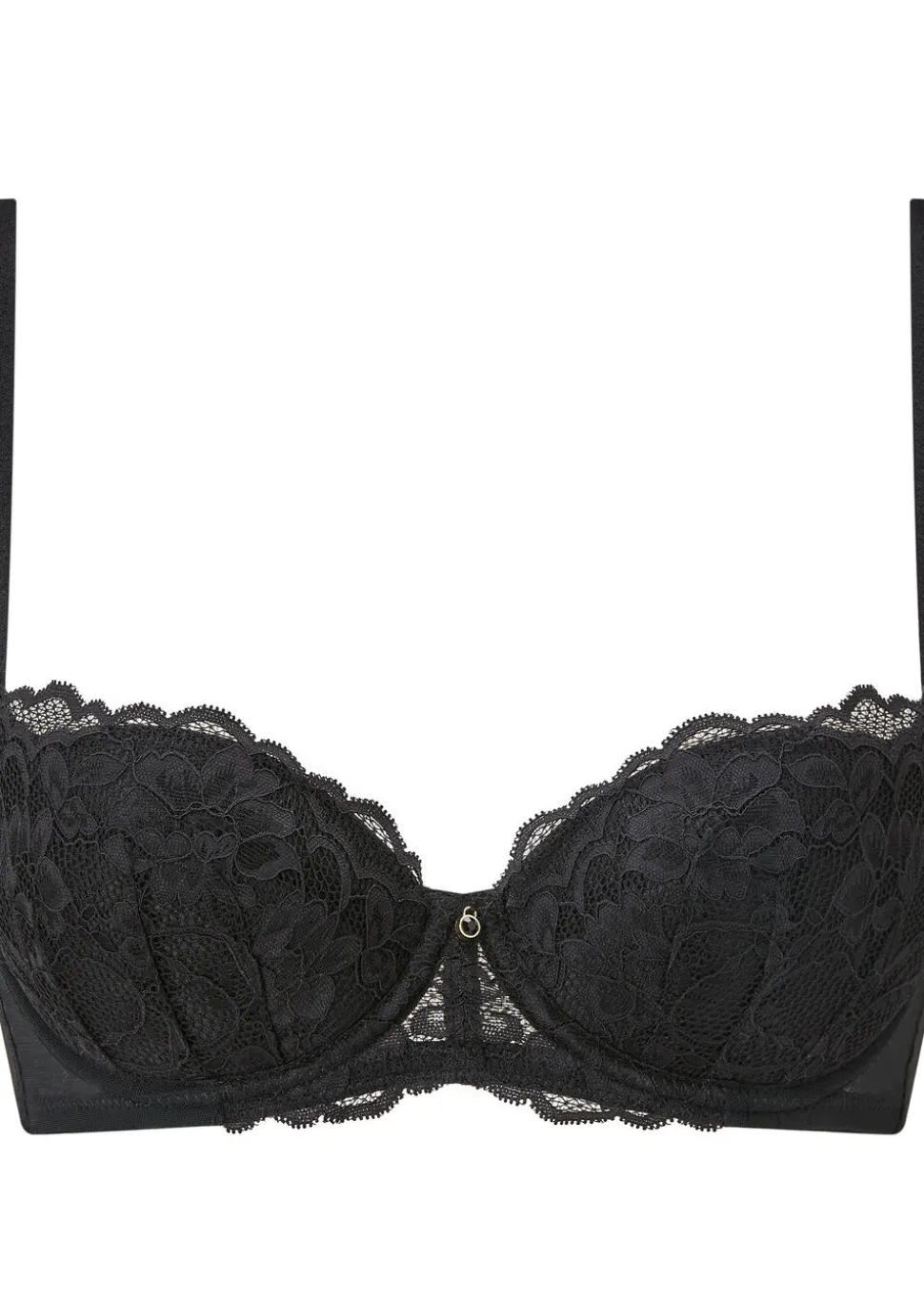 Sexy Lace Padded Balcony Bra - Pack of 2 - Black