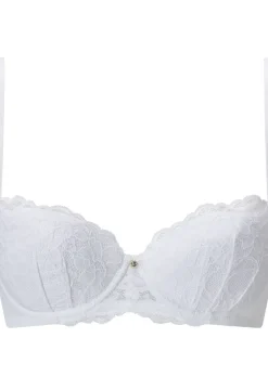 Sexy Lace Padded Balcony Bra - White