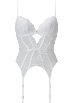 Sexy Lace Padded Basque - White